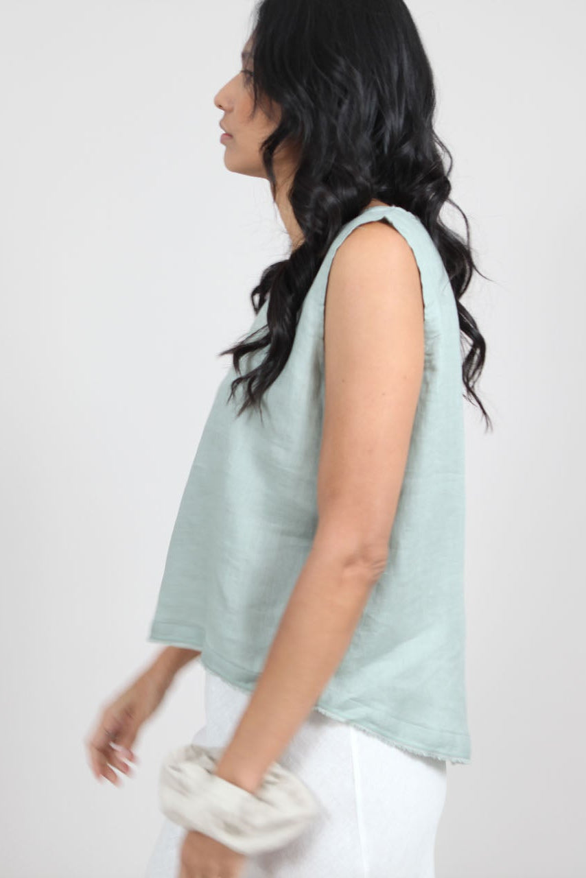 Aimie Linen Top | Linen Back Detail Top — gallery