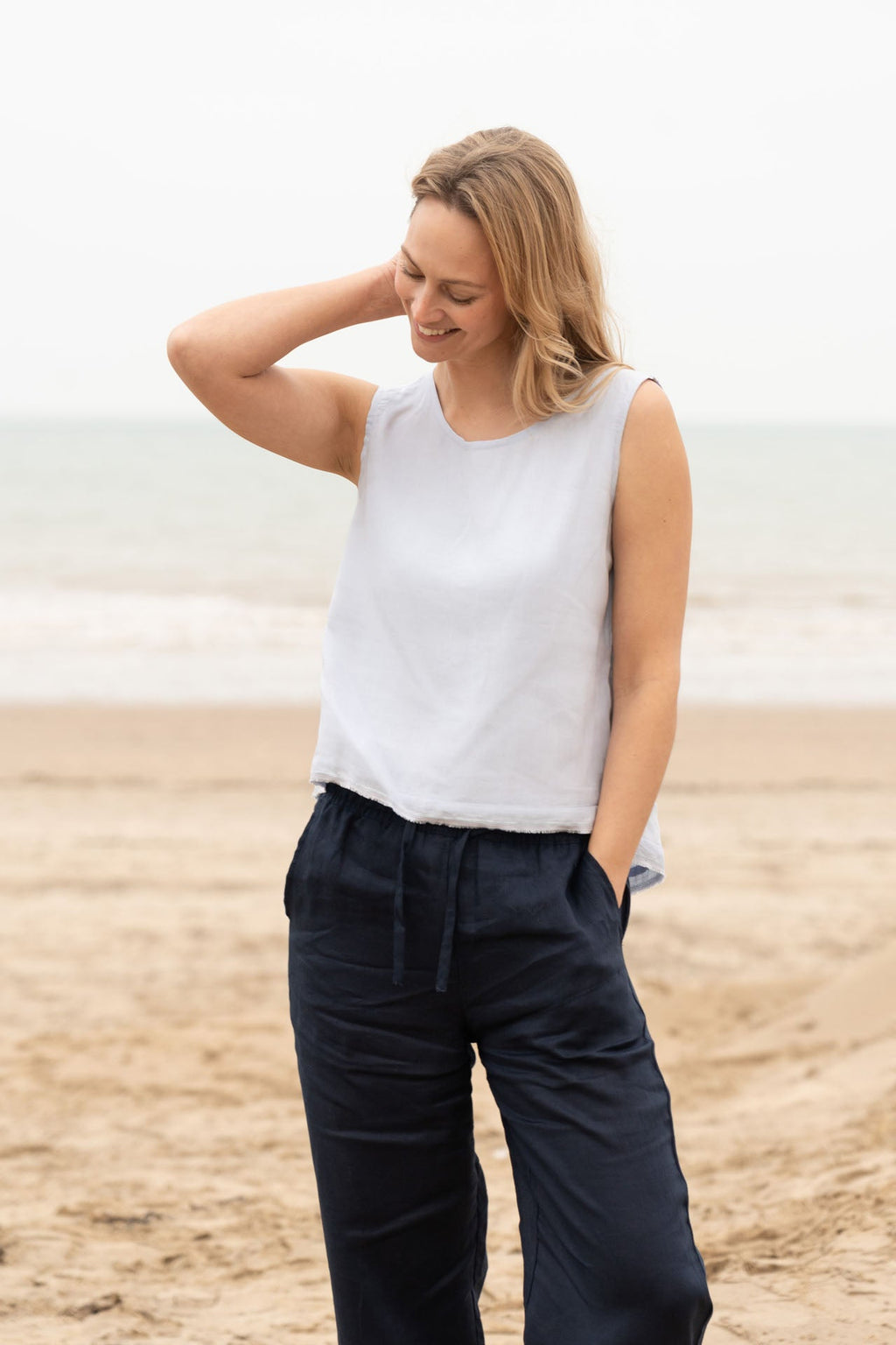 Aimie Linen Top | Linen Back Detail Top — gallery