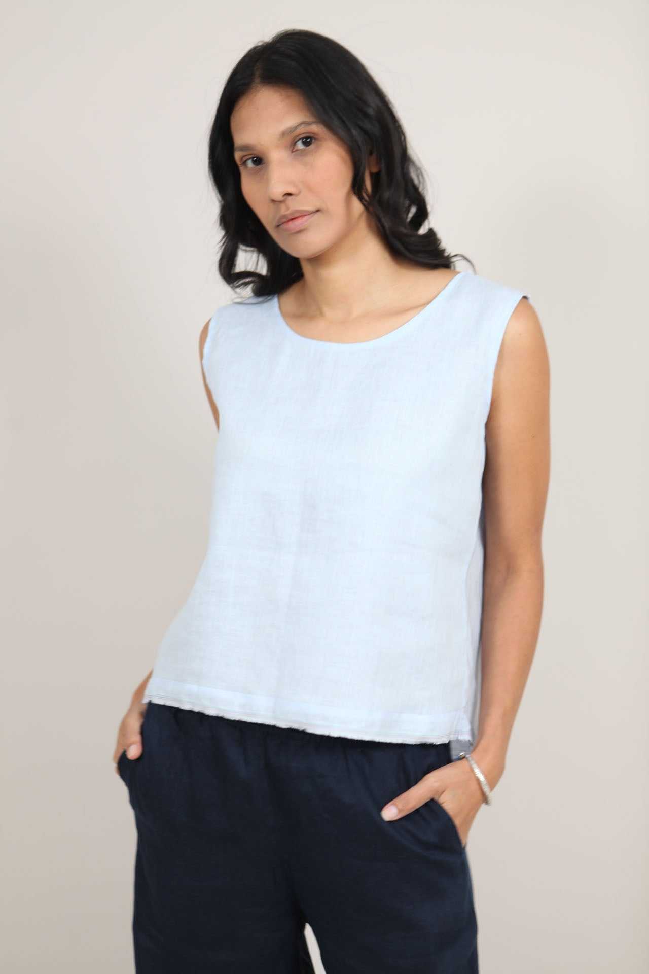 Aimie Linen Top | Linen Back Detail Top — gallery
