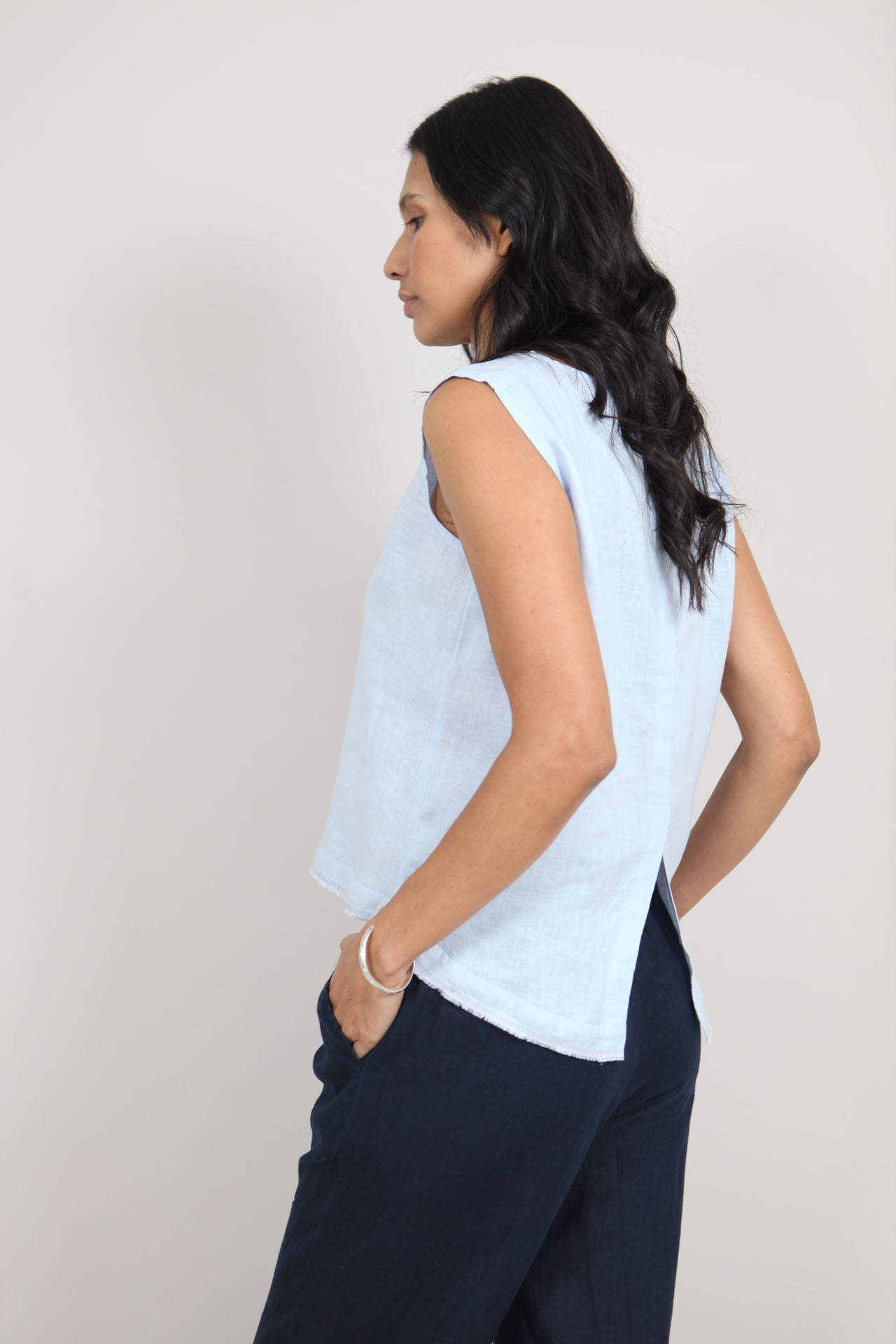 Aimie Linen Top | Linen Back Detail Top — gallery