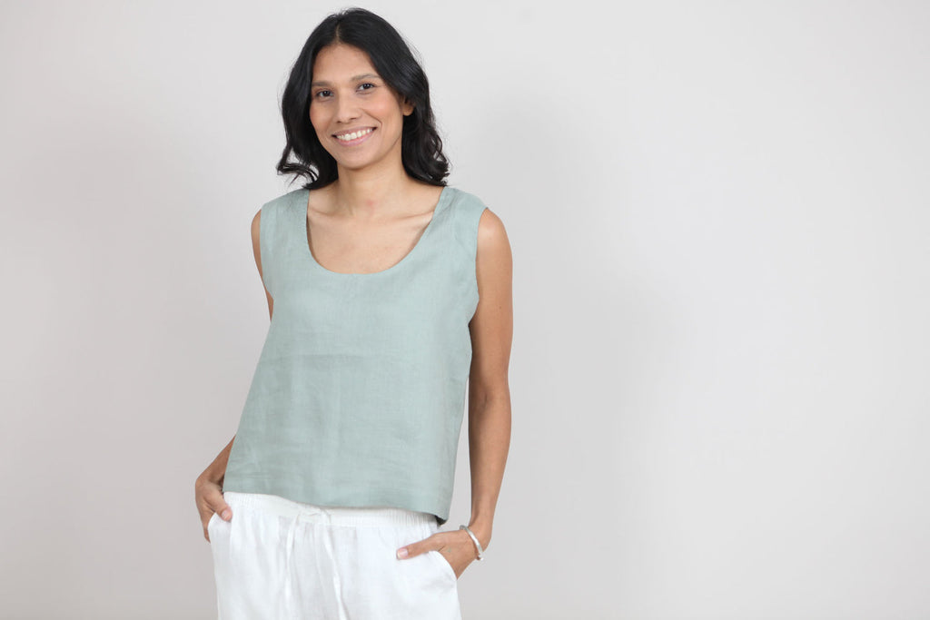 Gracie Linen Top | Sleeveless Linen Top — gallery