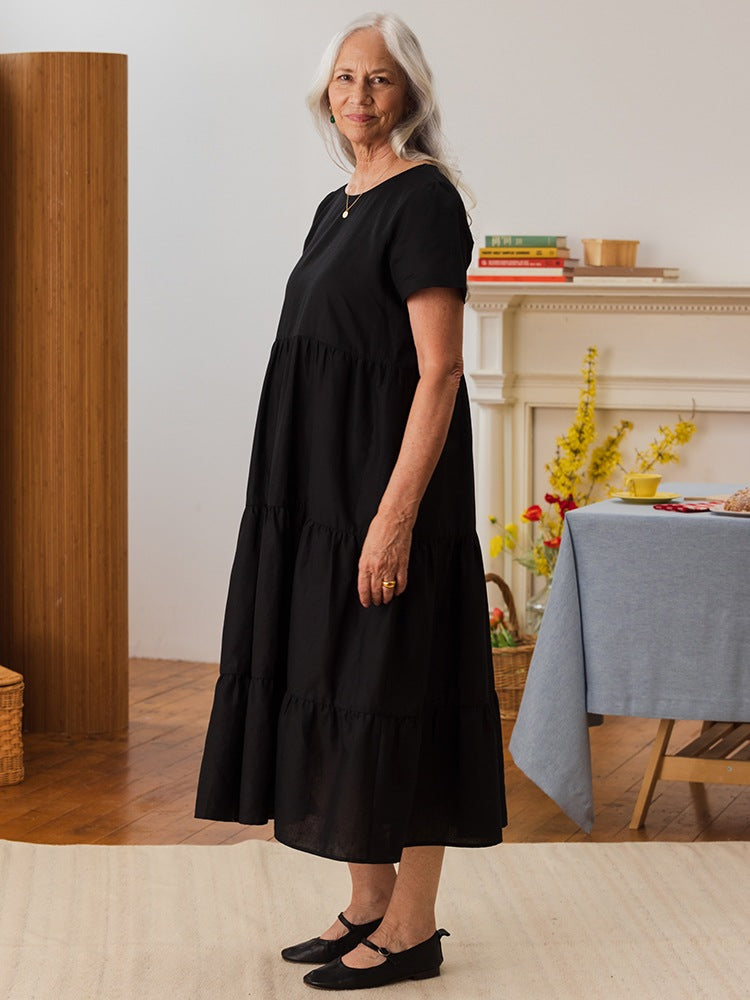 Chalet Tiered Dress Cotton Linen