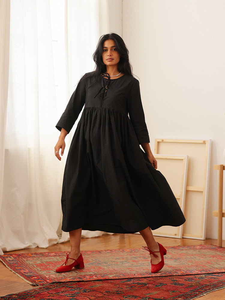 Birdie Bell Sleeve Dress - Black