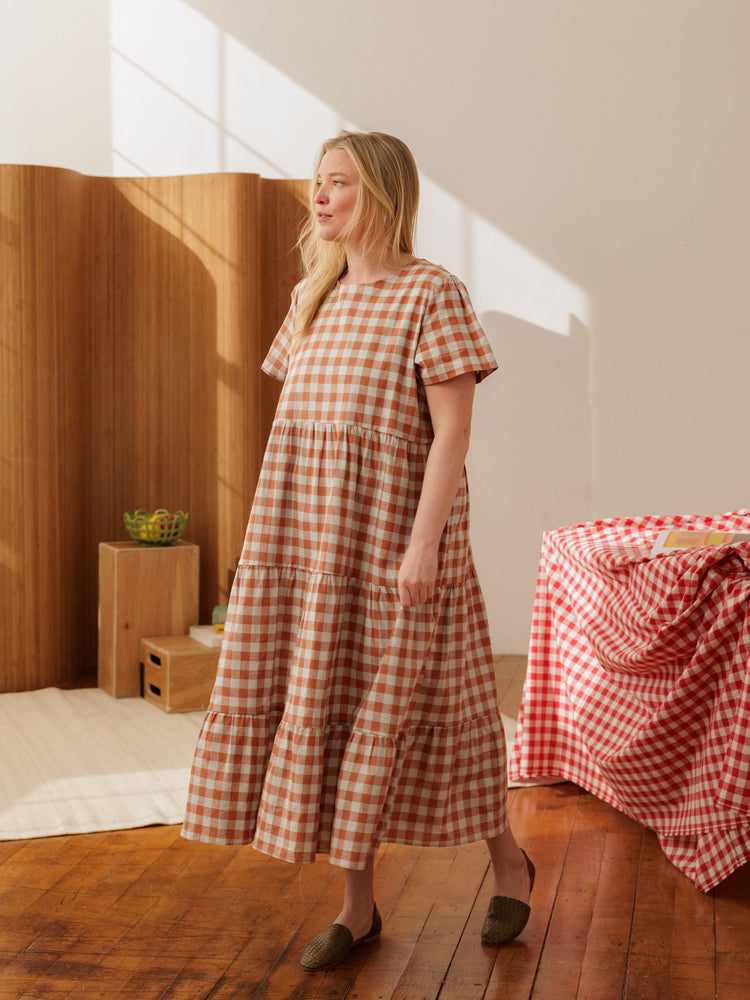 Chalet Tiered Dress Cotton Linen - gallery