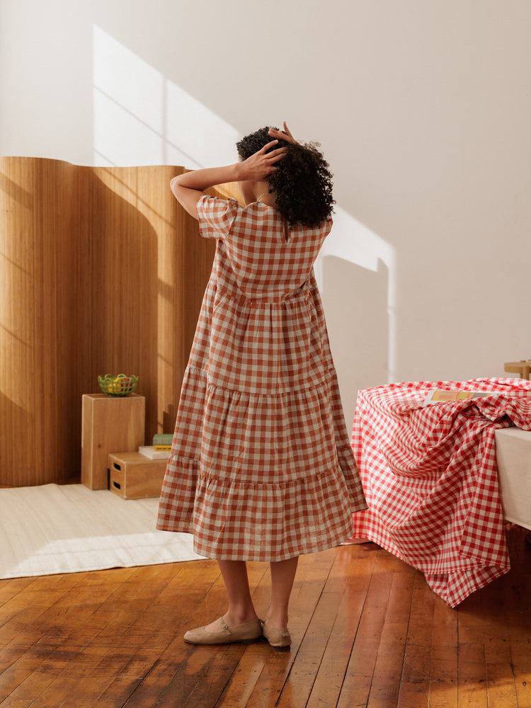 Chalet Tiered Dress Cotton Linen - gallery