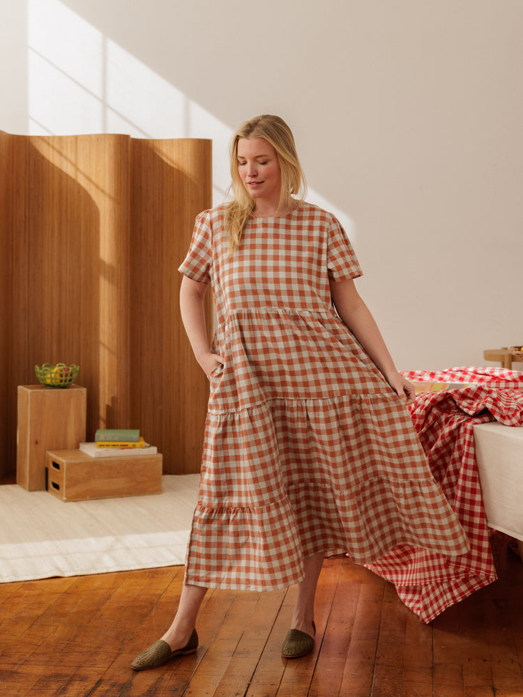 Chalet Tiered Dress Cotton Linen - gallery