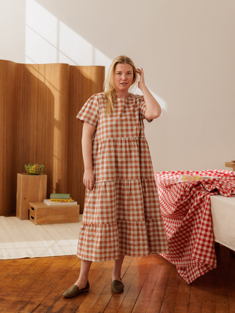 Chalet Tiered Dress Cotton Linen - gallery