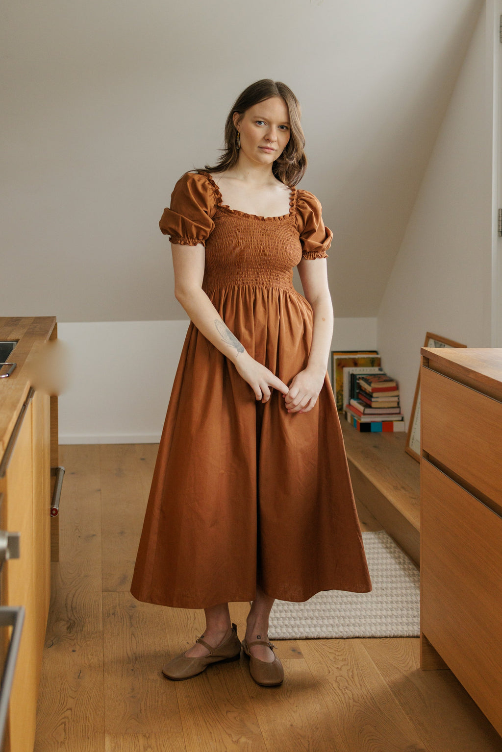 Goldie Smocked Short Sleeve Dress - gallery