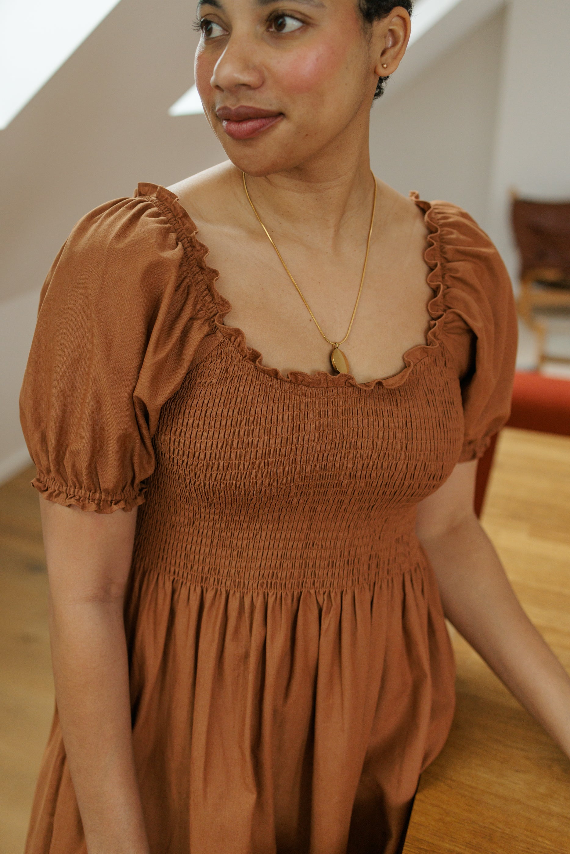 Goldie Smocked Short Sleeve Dress - gallery
