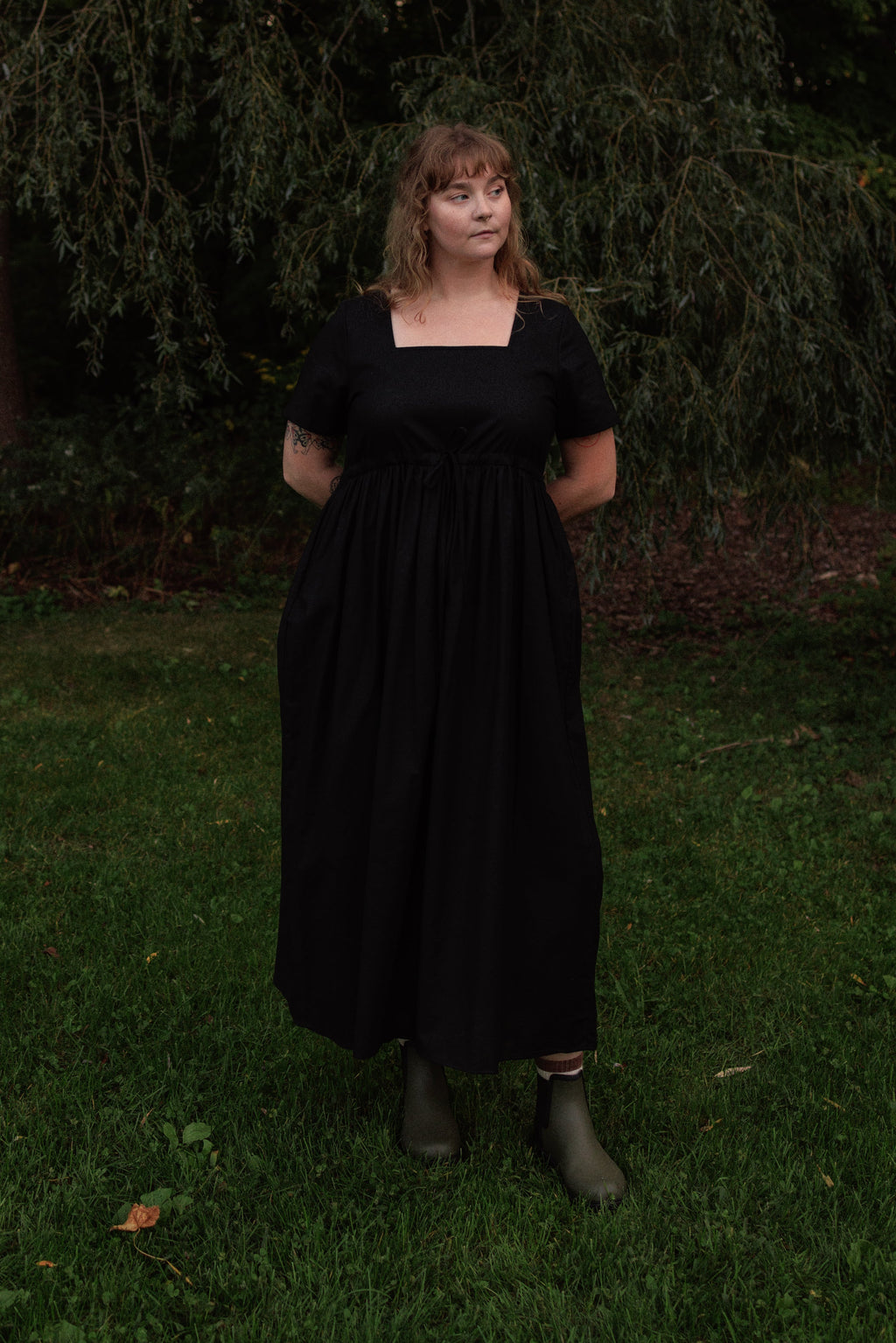 Nico Square Neck Drawstring Dress - gallery