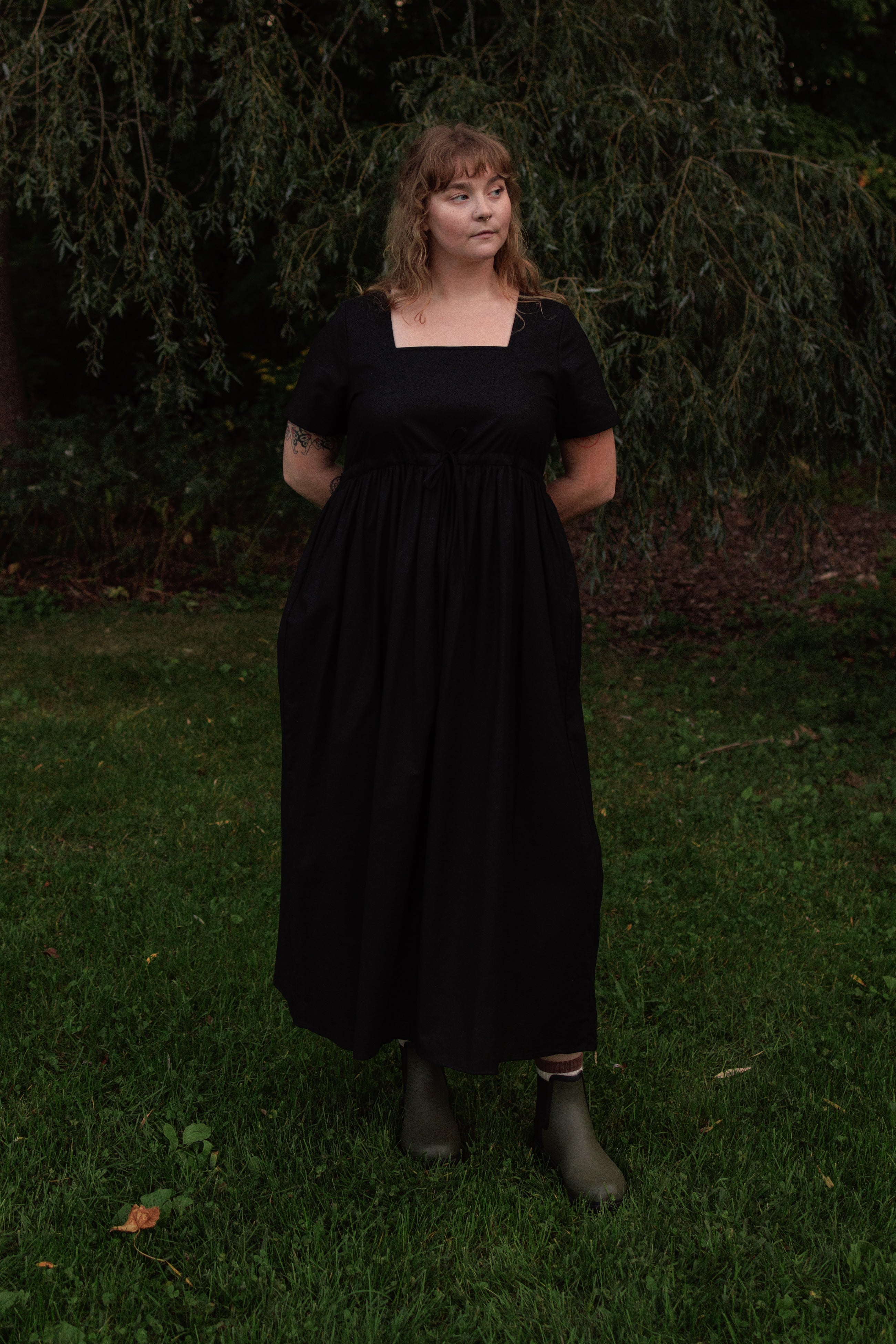 Nico Square Neck Drawstring Dress - gallery