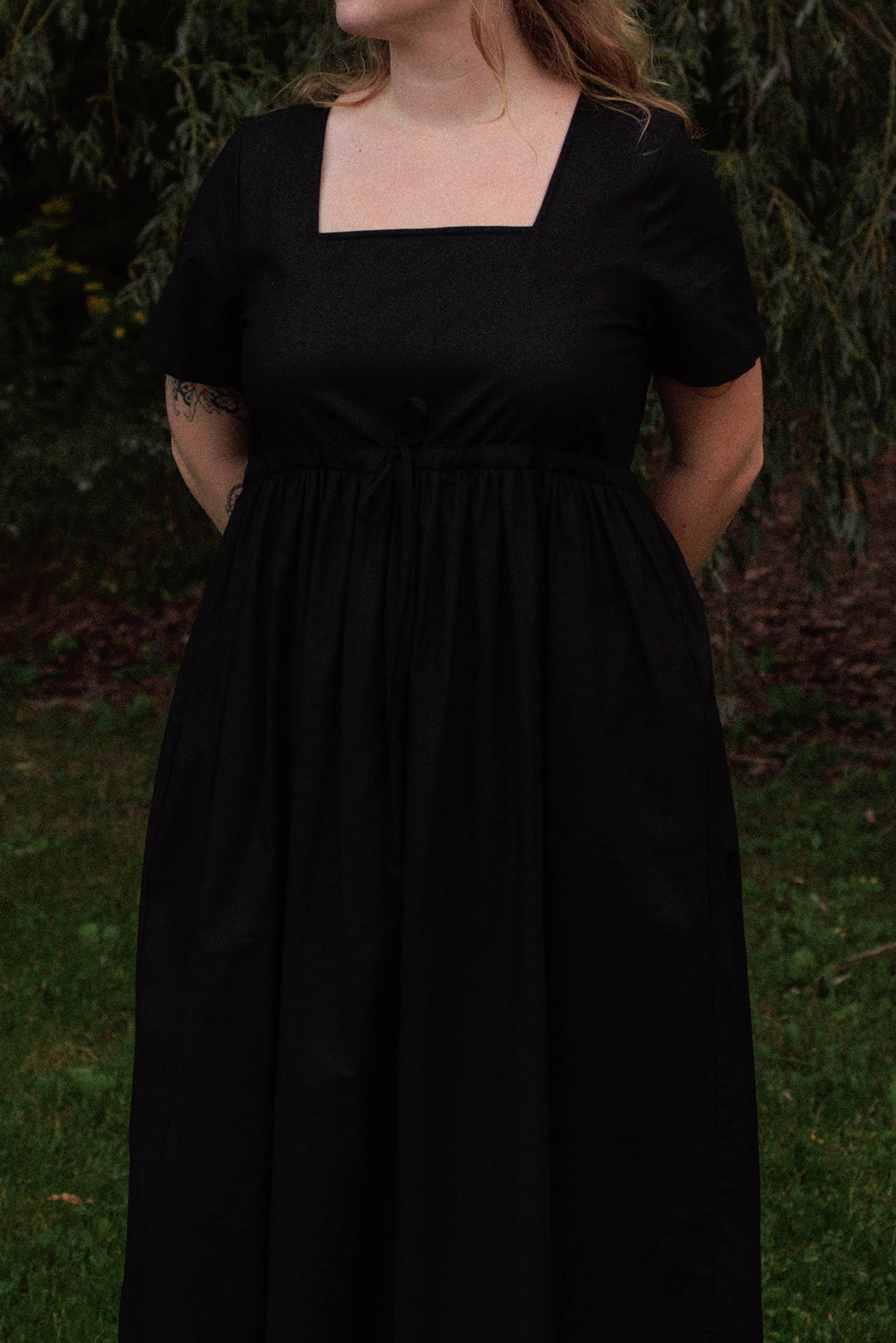 Nico Square Neck Drawstring Dress - gallery
