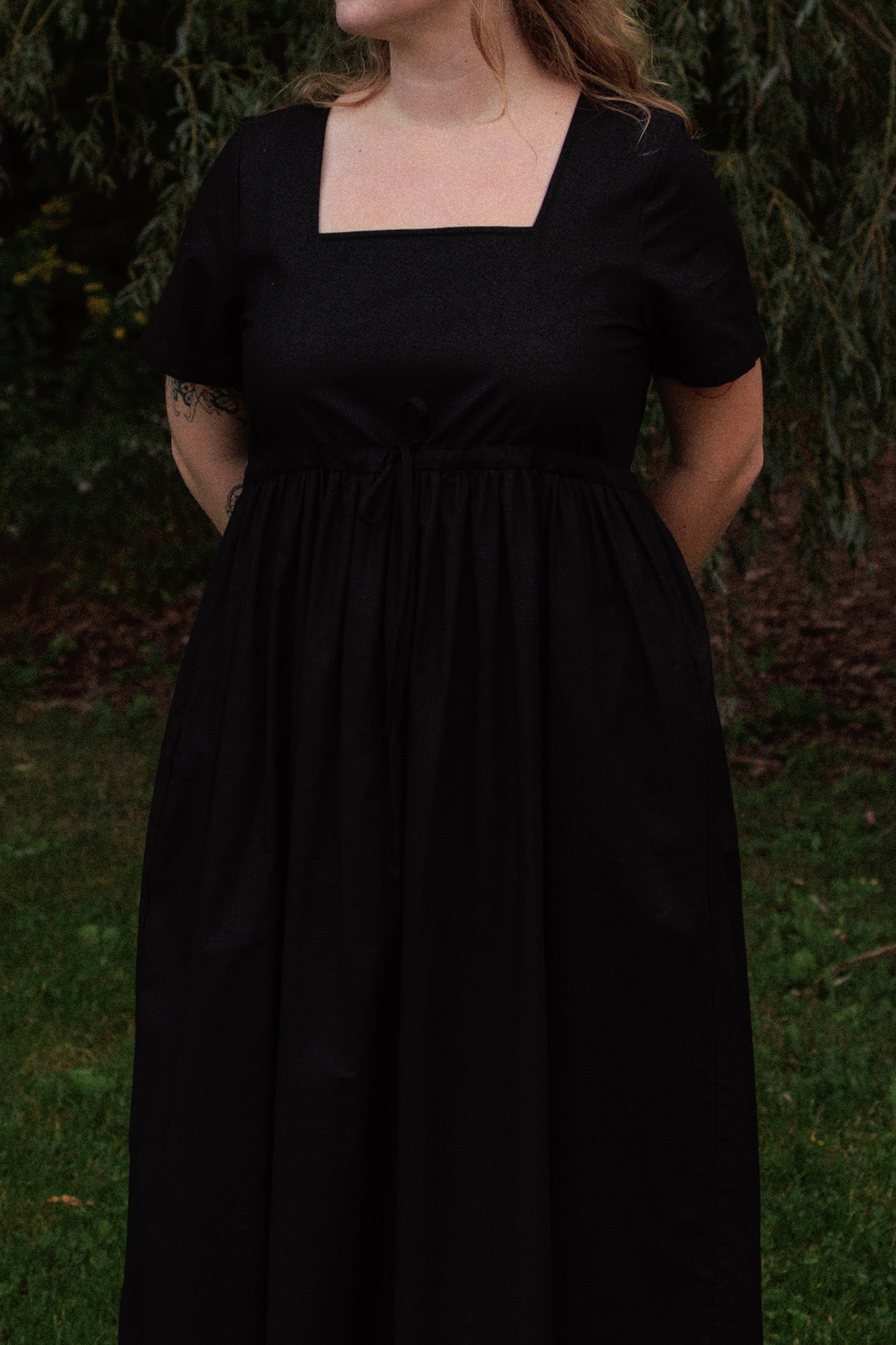 Nico Square Neck Drawstring Dress - gallery