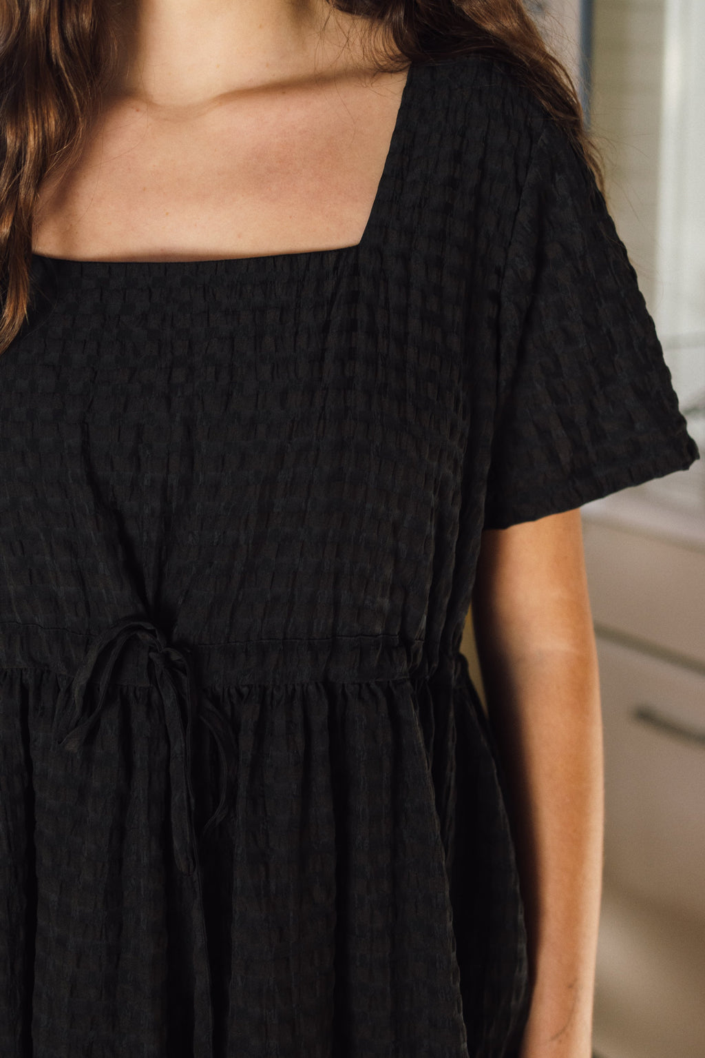 Nico Square Neck Drawstring Dress - gallery