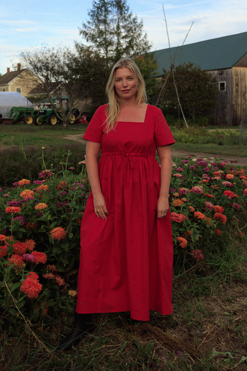 Nico Square Neck Drawstring Dress - gallery