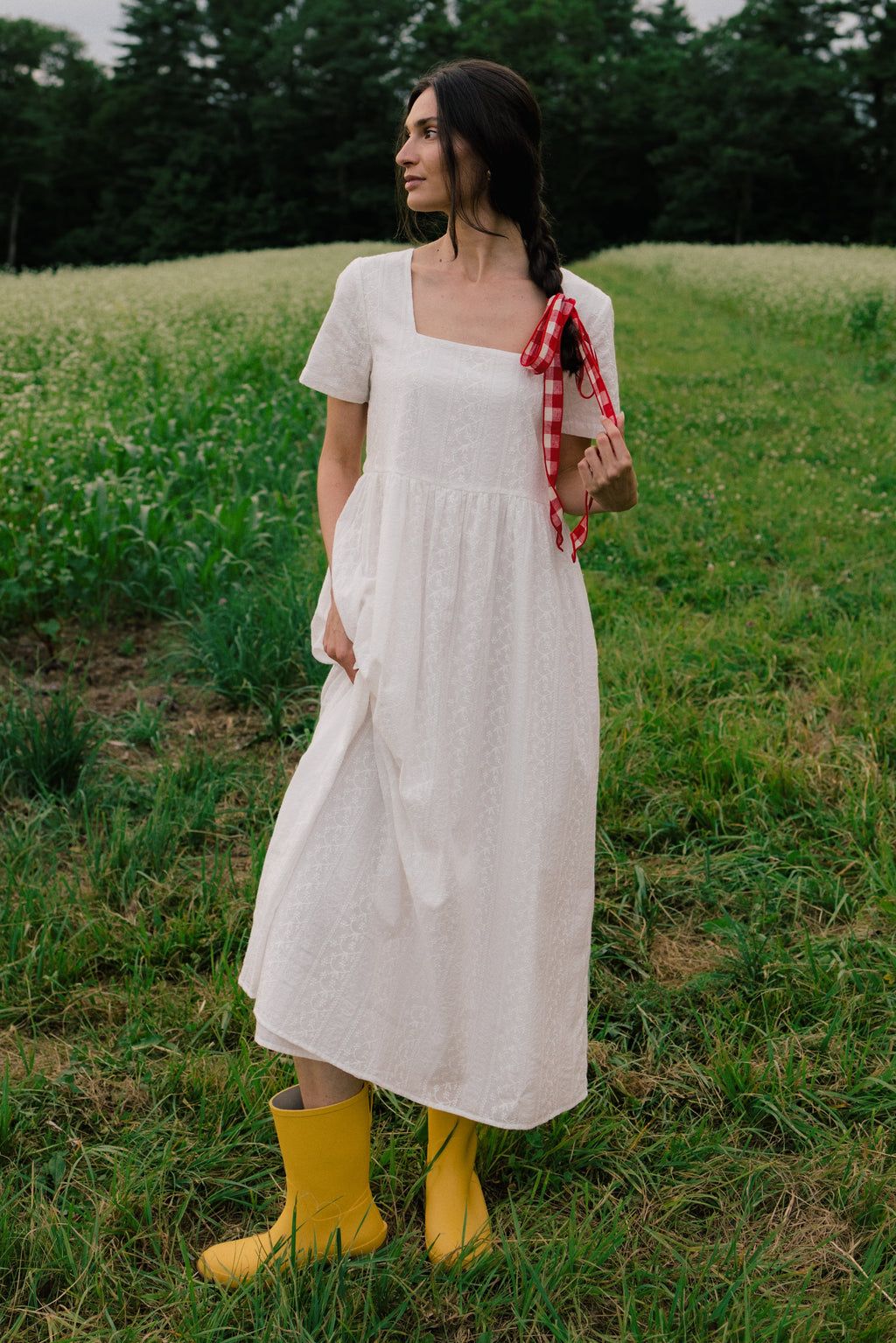Nico Square Neck Midi Dress - Wildflower Lace