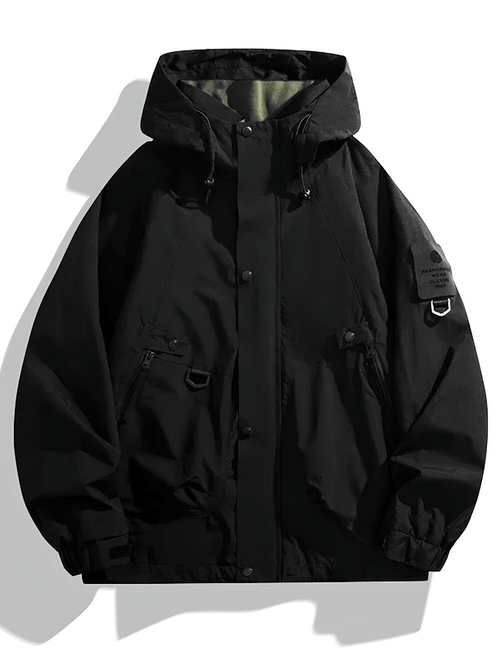 Waterproof Hiking Jacket with Windproof Hood for Women - Black
