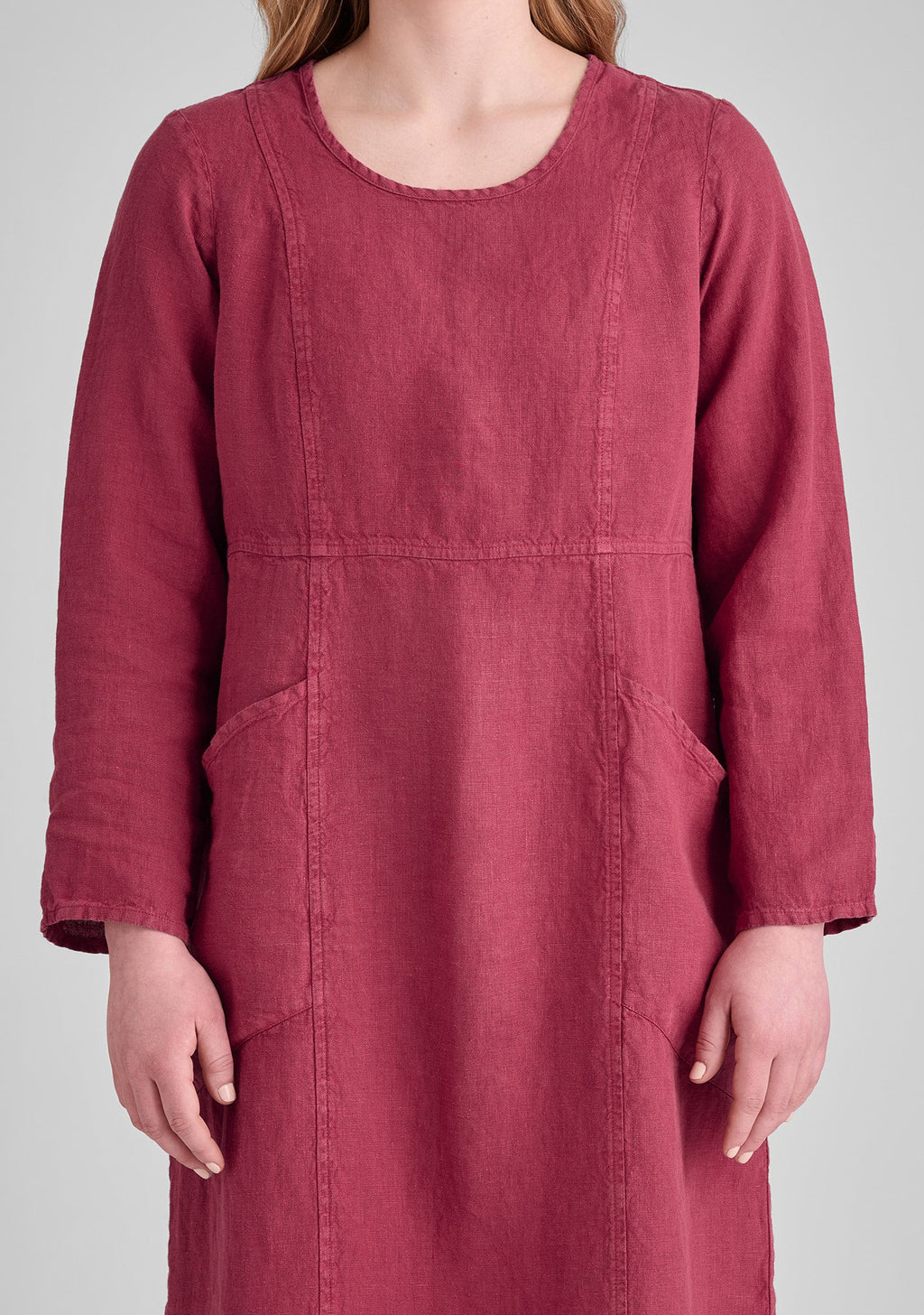 Vintage Linen Scoop Neck Dress for Women - gallery