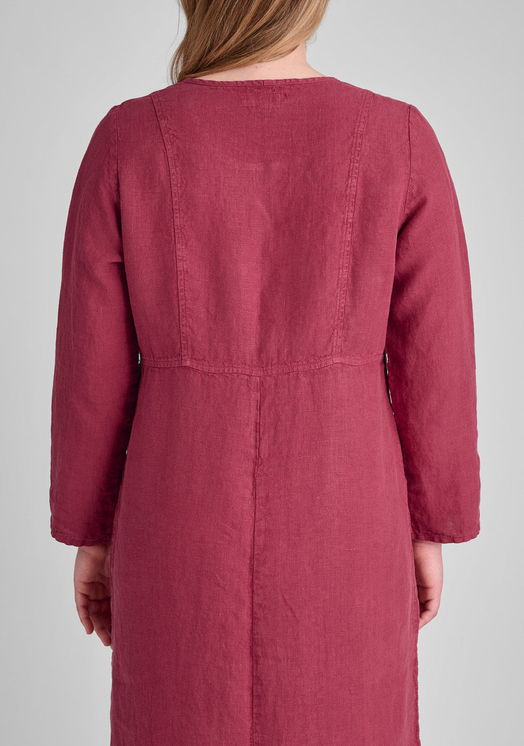 Vintage Linen Scoop Neck Dress for Women - gallery
