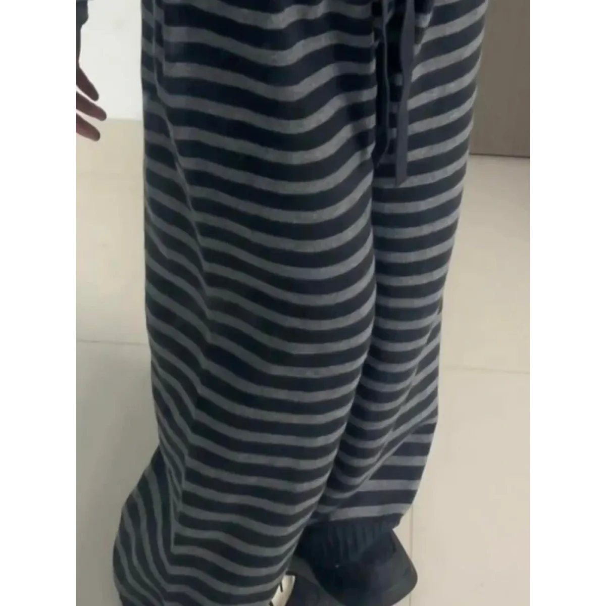Grunge Stripe Knit Wide Leg Pants Knit Top for Women - gallery
