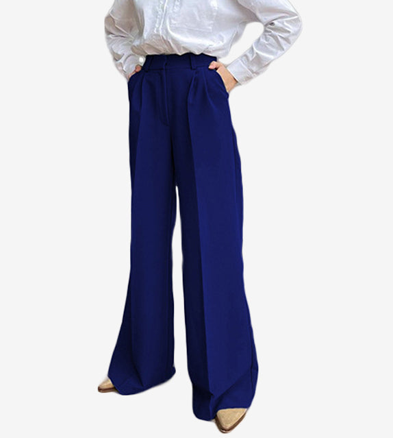 Talia Wide Leg Palazzo Pants Trousers for Women - Blue
