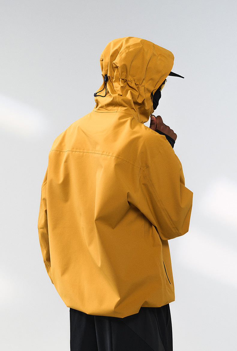Windbreaker Jacket Hooded Waterproof Breathable Zip Pockets for Women - gallery