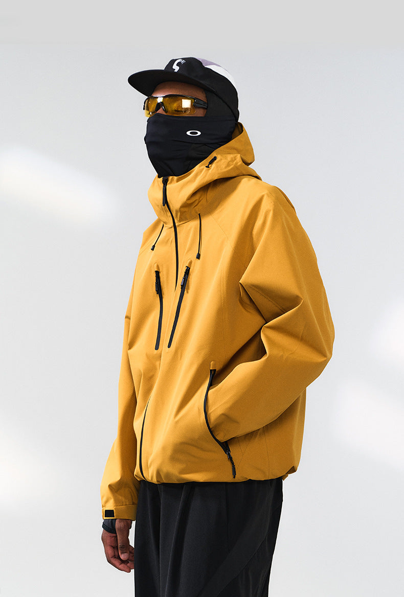Windbreaker Jacket Hooded Waterproof Breathable Zip Pockets for Women