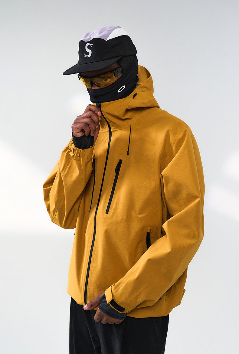 Windbreaker Jacket Hooded Waterproof Breathable Zip Pockets for Women - gallery