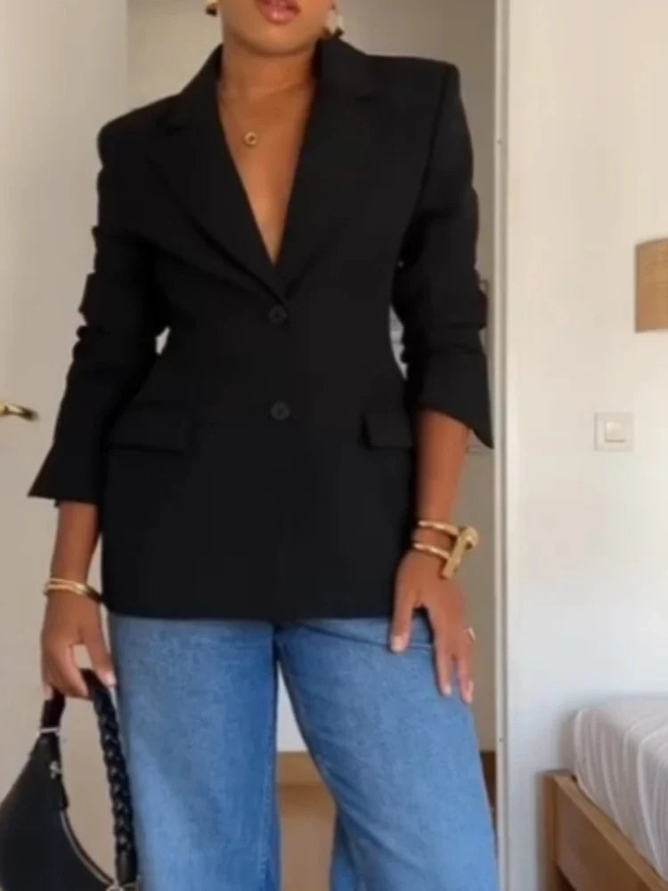 s Classic Two Button Tailored Blazer for Women - gallery