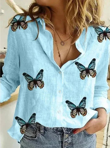 Cotton Fashion Designer Shirt Linen Long-Sleeve Tops (Plus Size) for Women - gallery