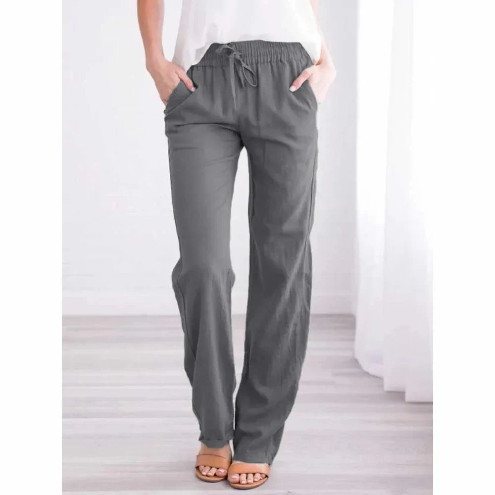 Fashion Designer Linen Harem Pants Trousers for Women - Gray