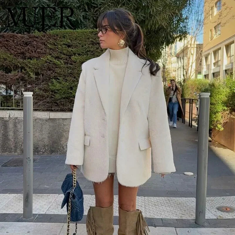 s Open Front Long Sleeve Longline Blazer Jacket for Women