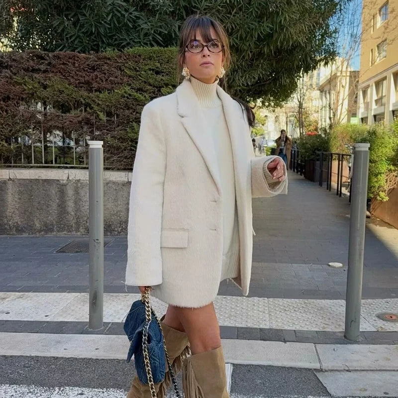 s Open Front Long Sleeve Longline Blazer Jacket for Women - gallery
