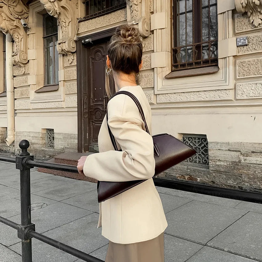 s Structured V-Neck Button Front Blazer for Women - gallery