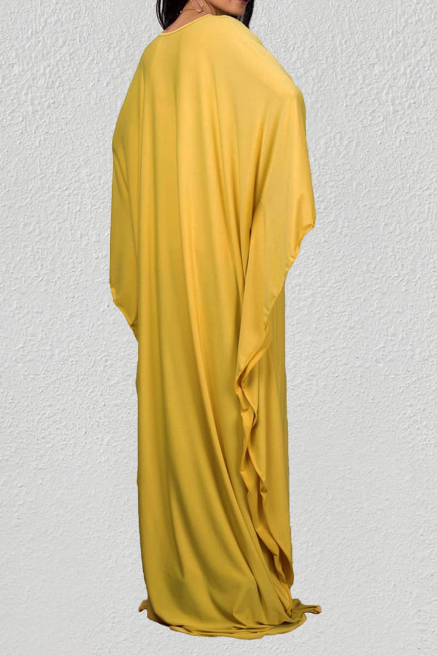 Batwing Ruched Kaftan Dress for Women — Beach Cover-Up - gallery