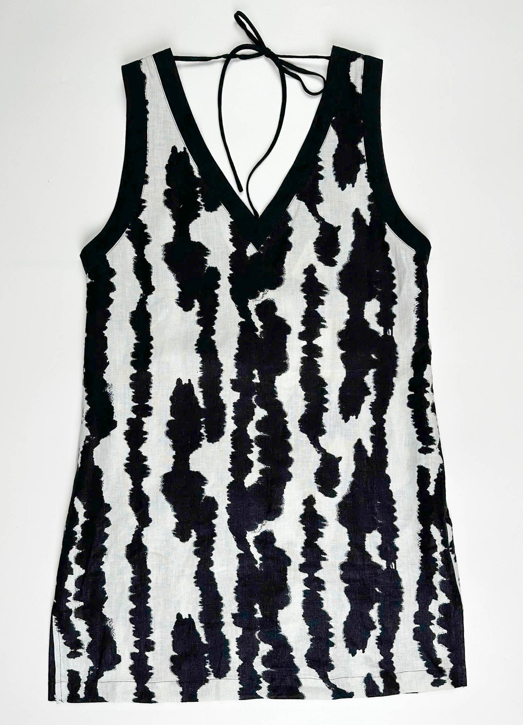 Brush Ink Echo Reversible Linen Mini Dress for Women - gallery
