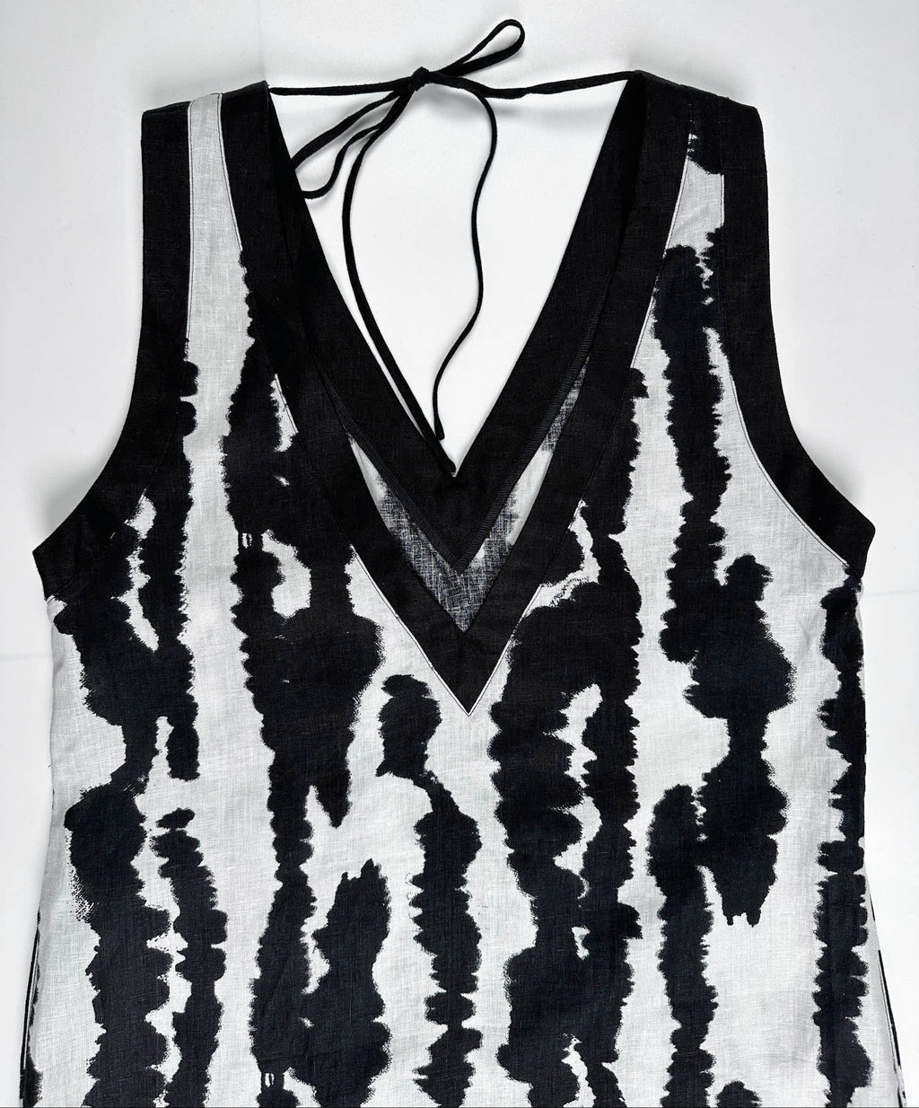 Brush Ink Echo Reversible Linen Mini Dress for Women - gallery