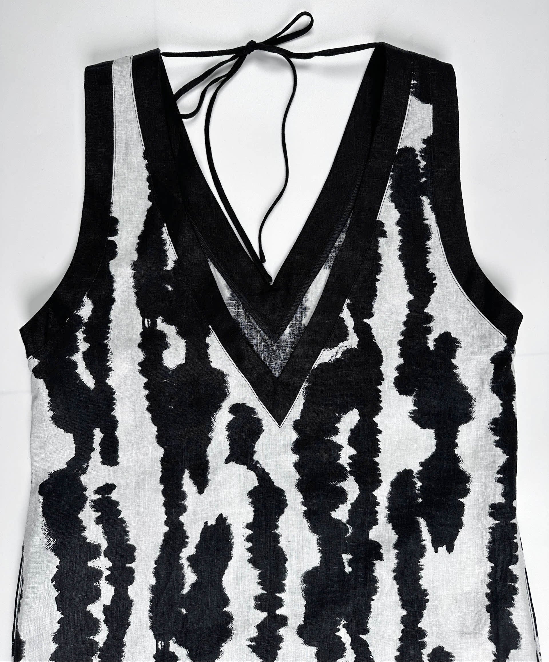 Brush Ink Echo Reversible Linen Mini Dress for Women - gallery